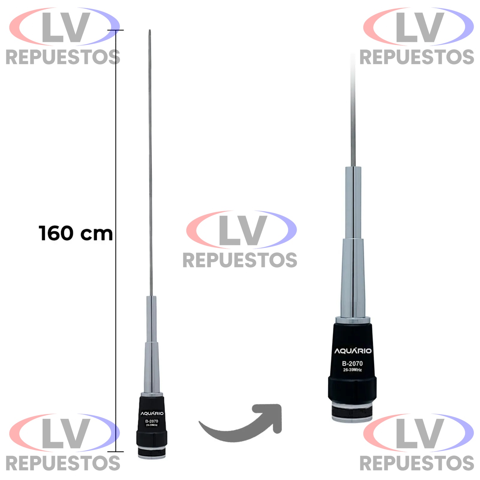 ANTENA DE RADIO BASE POLIURETANO C/ BOBINA 1/4X1710MM AQUARIO