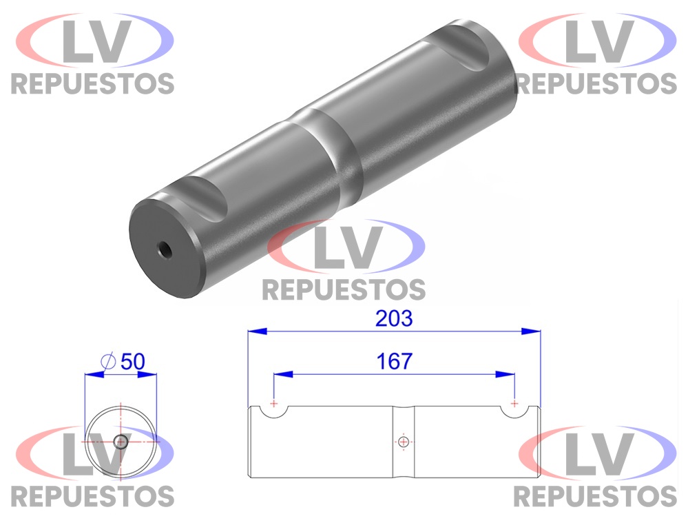 PERNO BALANZA 50X203MM CARRETA RANDON OLIVO