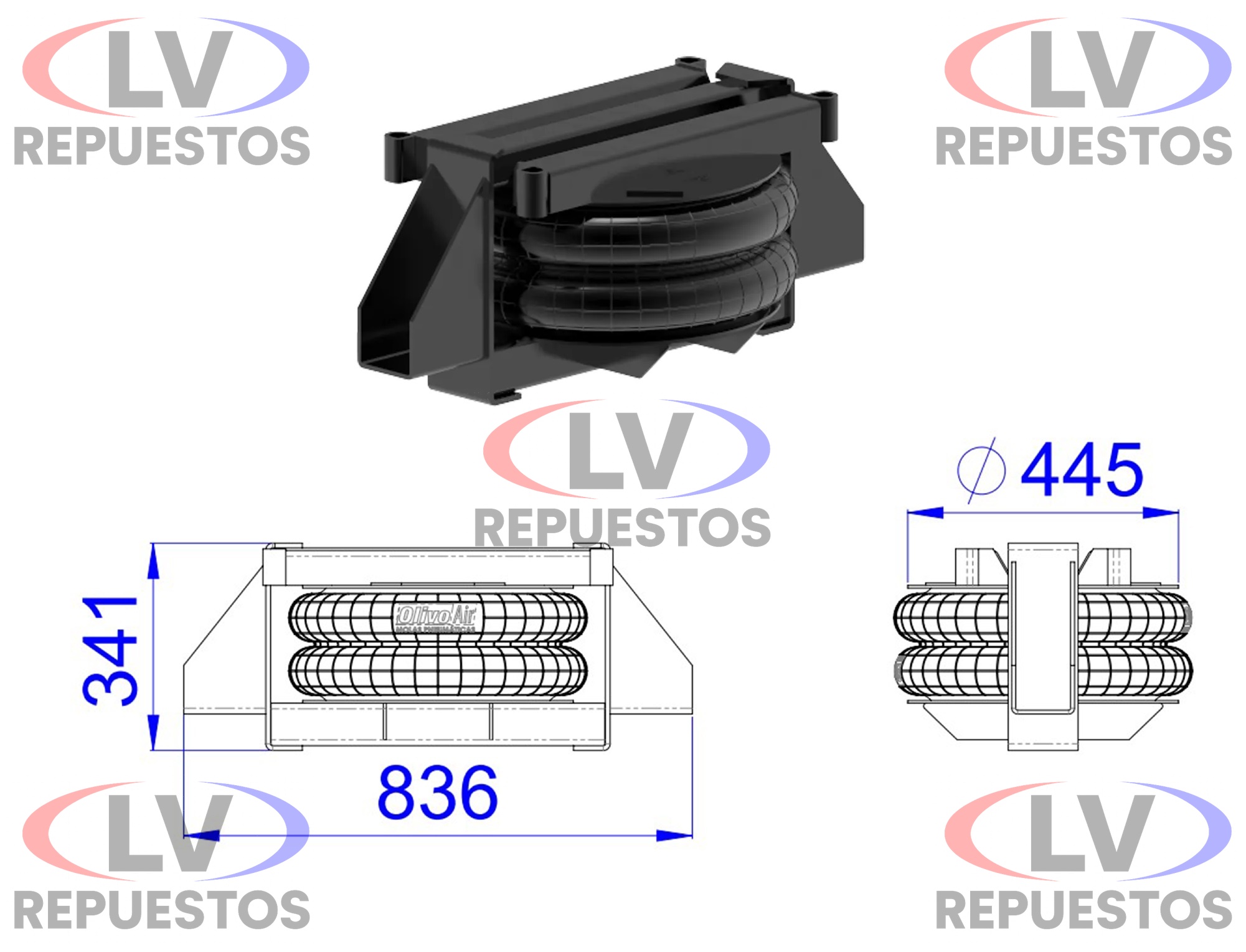 KIT ALZA EJE TRUKY 405 OLIVO