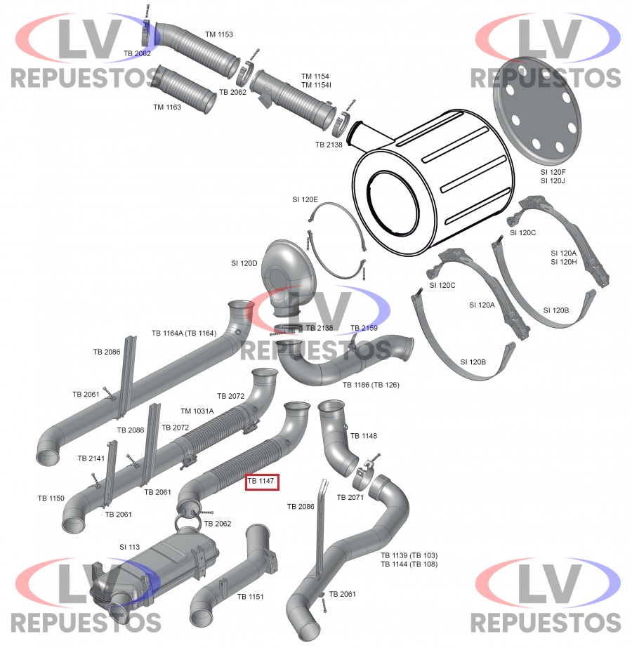 CA�O FLEXIBLE ESCAPE SALIDA CATALIZADOR 4.1/2" SC S5 PGR FABBOF