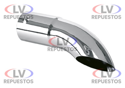 PUNTERA CA�O ESCAPE CROMADO CURVO 4" 380MM FABBOF