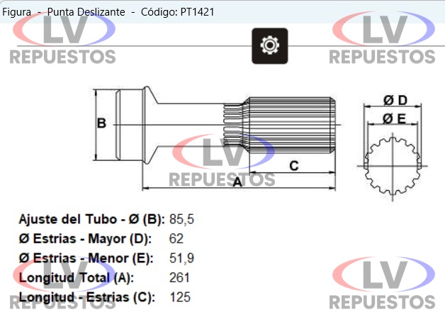 BRIDA PUNTERA CARDAN SC-112/113 CA�O 95MM MECPAR