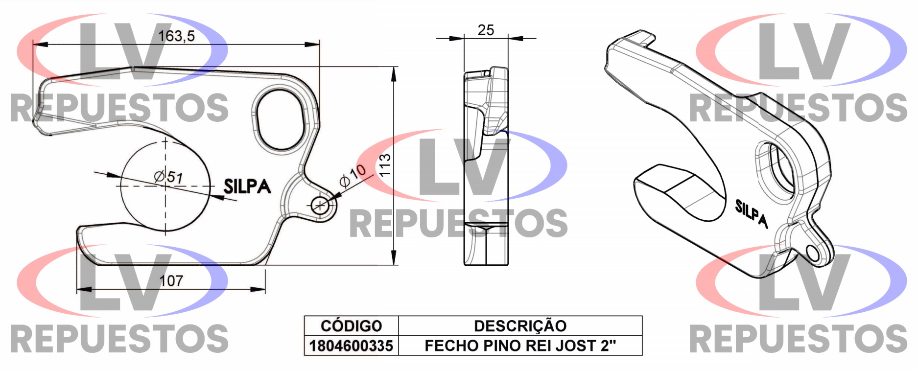 GANCHO 5TA RUEDA 2" SISTEMA JOST SILPA