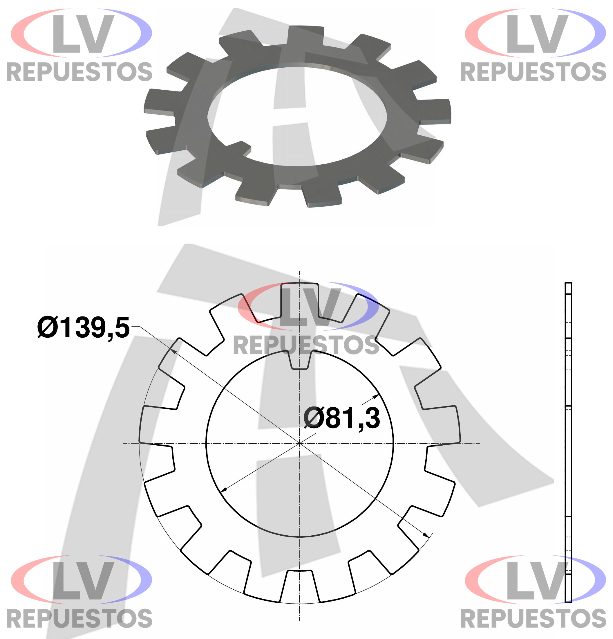 SEGURO ARA�A MAZA CARRETA 81.3X139.5MM RANDON ANTIGUO THOR