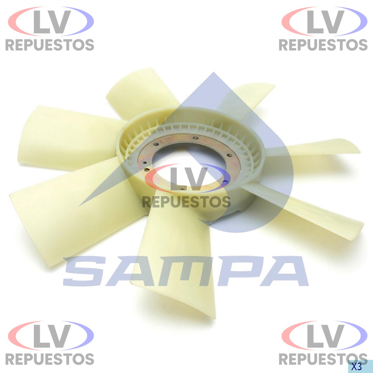 ALETA RADIADOR 60CM 7 PALAS 6 BULONES SC113/93 SAMPA