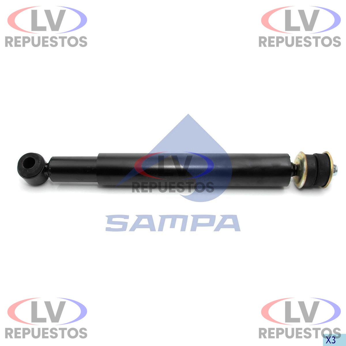 AMORTIGUADOR SUSP. DT SC113 (AIRE)/TR S4/S5 (ELAST.) PUNTA/OJAL 825/475 SAMPA