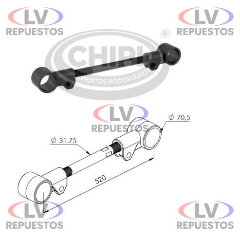 BRAZO TENSOR REGULABLE EN LA CABEZA OJAL 70MM LIBRELATO CHIPI