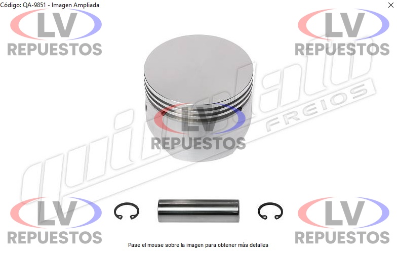 PISTON COMPRESOR AIRE S/ ARO KNORR 88MM STD QUINELATO