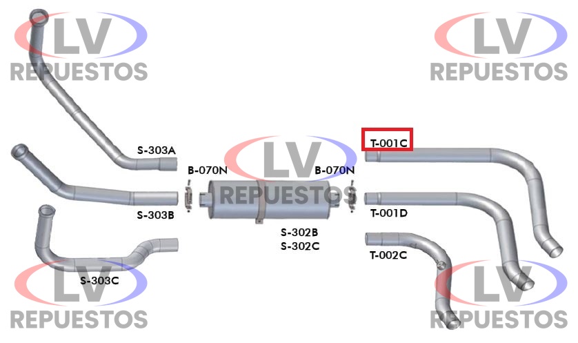 CA�O ESCAPE SALIDA CATALIZADOR LARGO 4.1/2" SC-112/142 BEPO