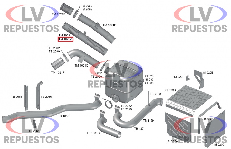 CA�O FLEXIBLE ESCAPE SALIDA MOTOR C/ SOPORTE FIJO 4.1/2" 855MM SC-114 FABBOF