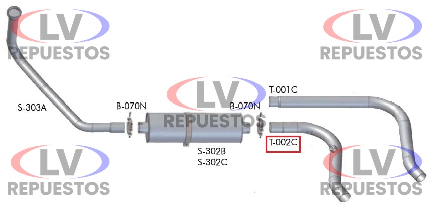 CA�O ESCAPE SALIDA CATALIZADOR CORTO 4.1/2" SC-112/142 BEPO