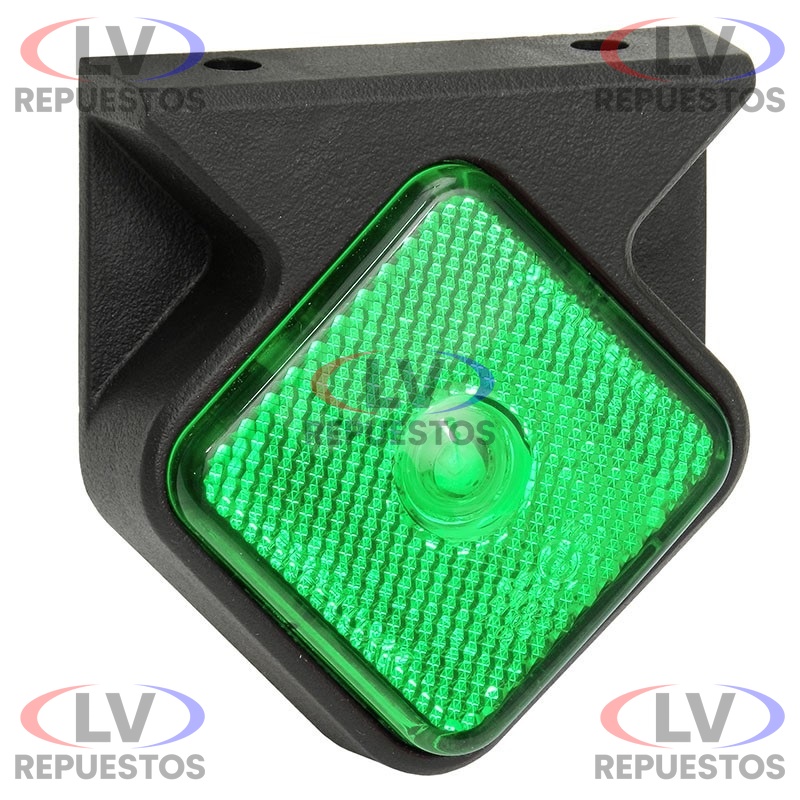 FARITO LATERAL C/ BASE DIAMANTE VERDE LED 12/24V BRASLUX