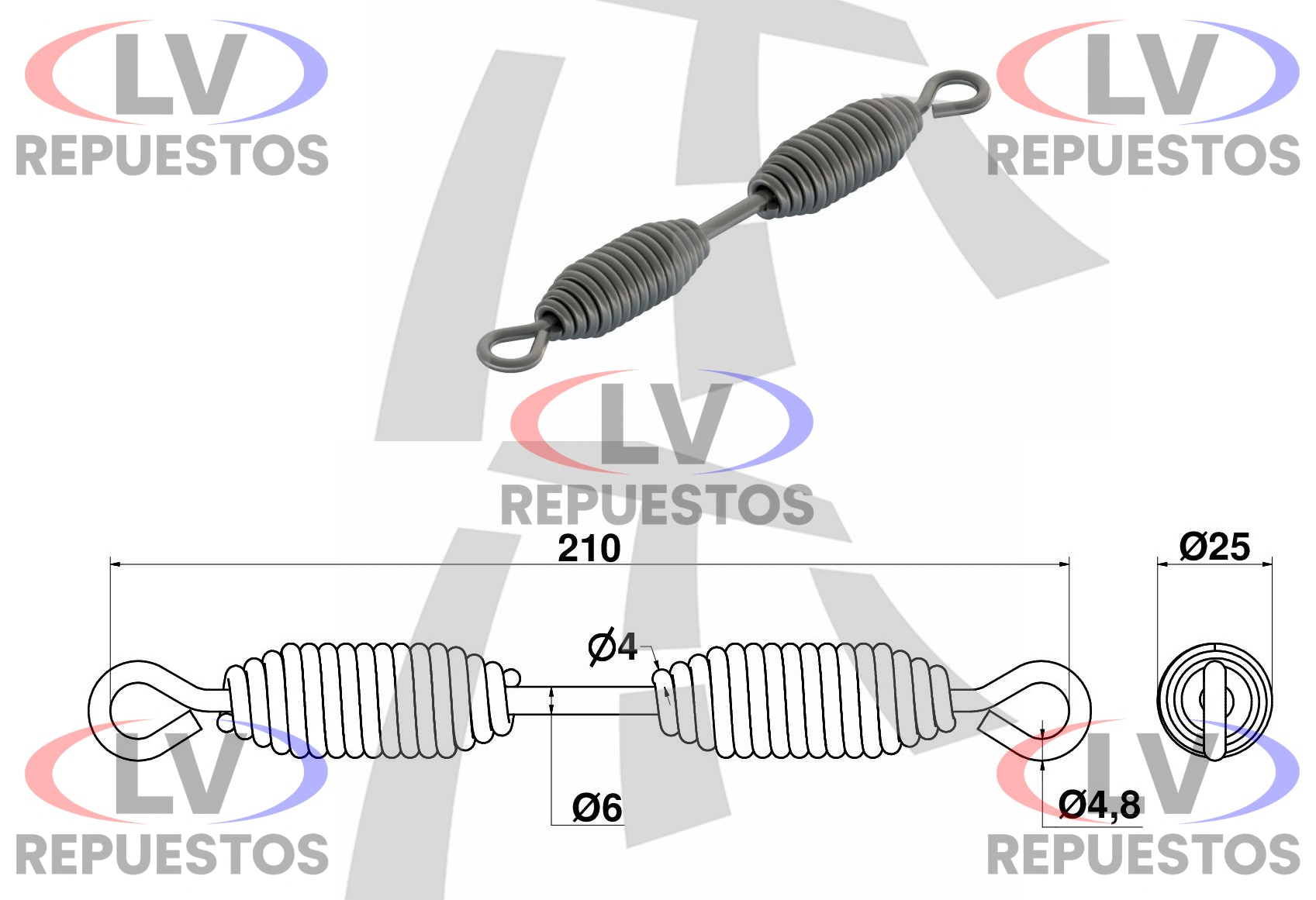 RESORTE ZAPATA DE FRENO DT/TR A RAYO 210MM SC-112/113 THOR