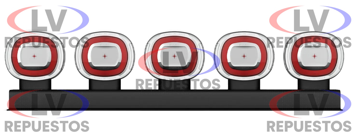 FARITO CINCO MARIA ROJO LED 12V/24V C/ BASE CENTRO GRIS SINALSUL