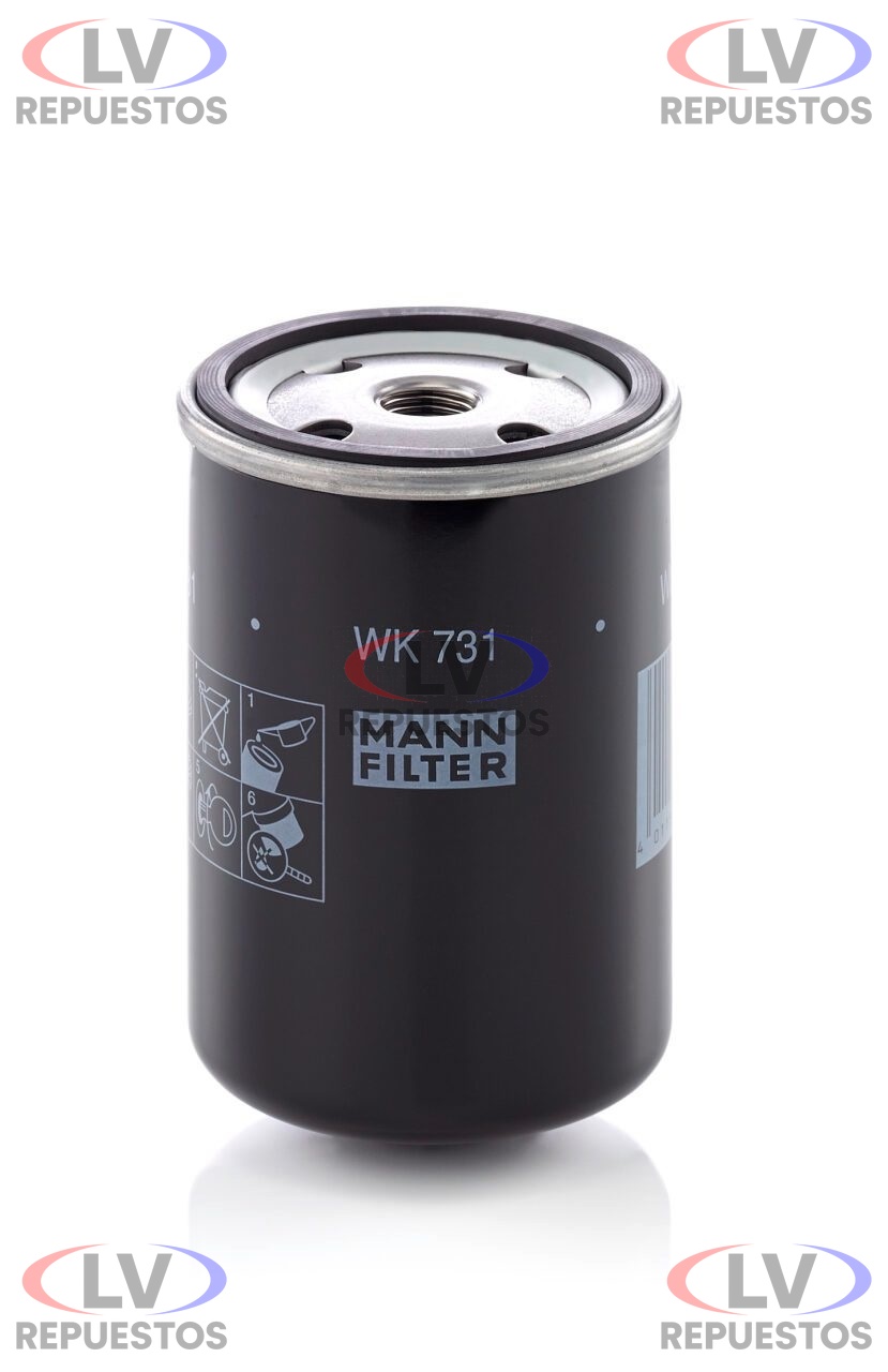 FILTRO DE COMBUSTIBLE 4 AGUJEROS NEGRO SC-112/113 MANN FILTER