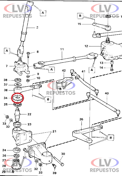 SEPARADOR SOPORTE SERVODIRECCION COLECTIVO S3 SCANIA ORIGINAL