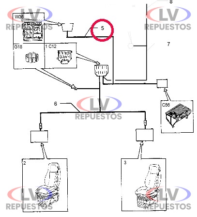 CABLE CONECTOR ASIENTO DESLIZANTE S4 SCANIA ORIGINAL