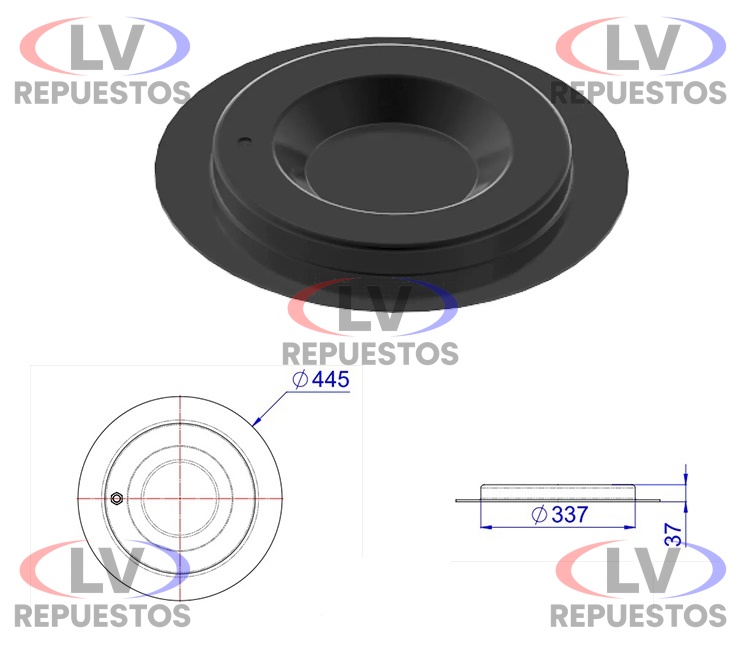 BASE TAPA SUSPENSOR 334MM X 445MM C/ SALIDA AIRE GRANDE OLIVO