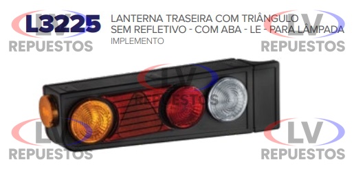 FARO TR. CARRETA A FOCO C/ TRIANGULO C/ ABA L.I IVA AUTO PECAS