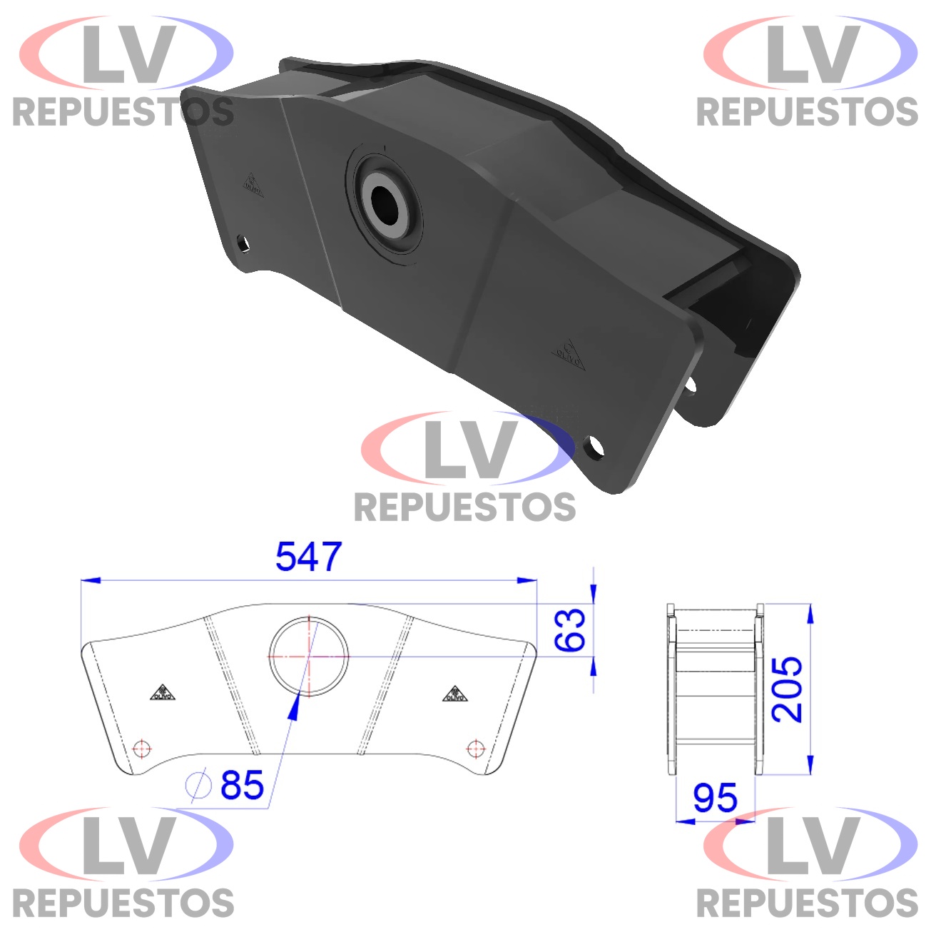 BALANZA CARRETA FACCHINI LUB FREE ELAST. 92MM BUJE 30MM OLIVO