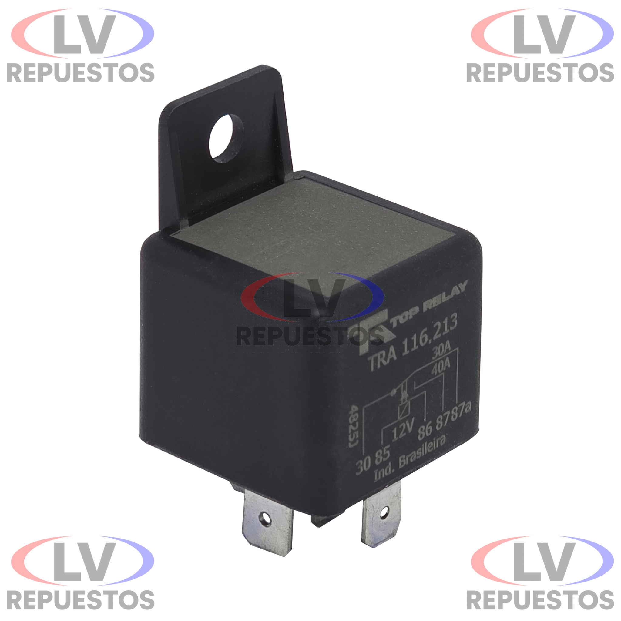 RELAY AUXILIAR 12V 30/40A 5 PATITA TOP RELAY
