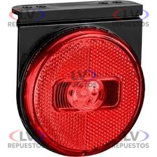 FARITO LATERAL C/ BASE REDONDO ROJO LED 24V/12V TIPO GUERRA SINALSUL