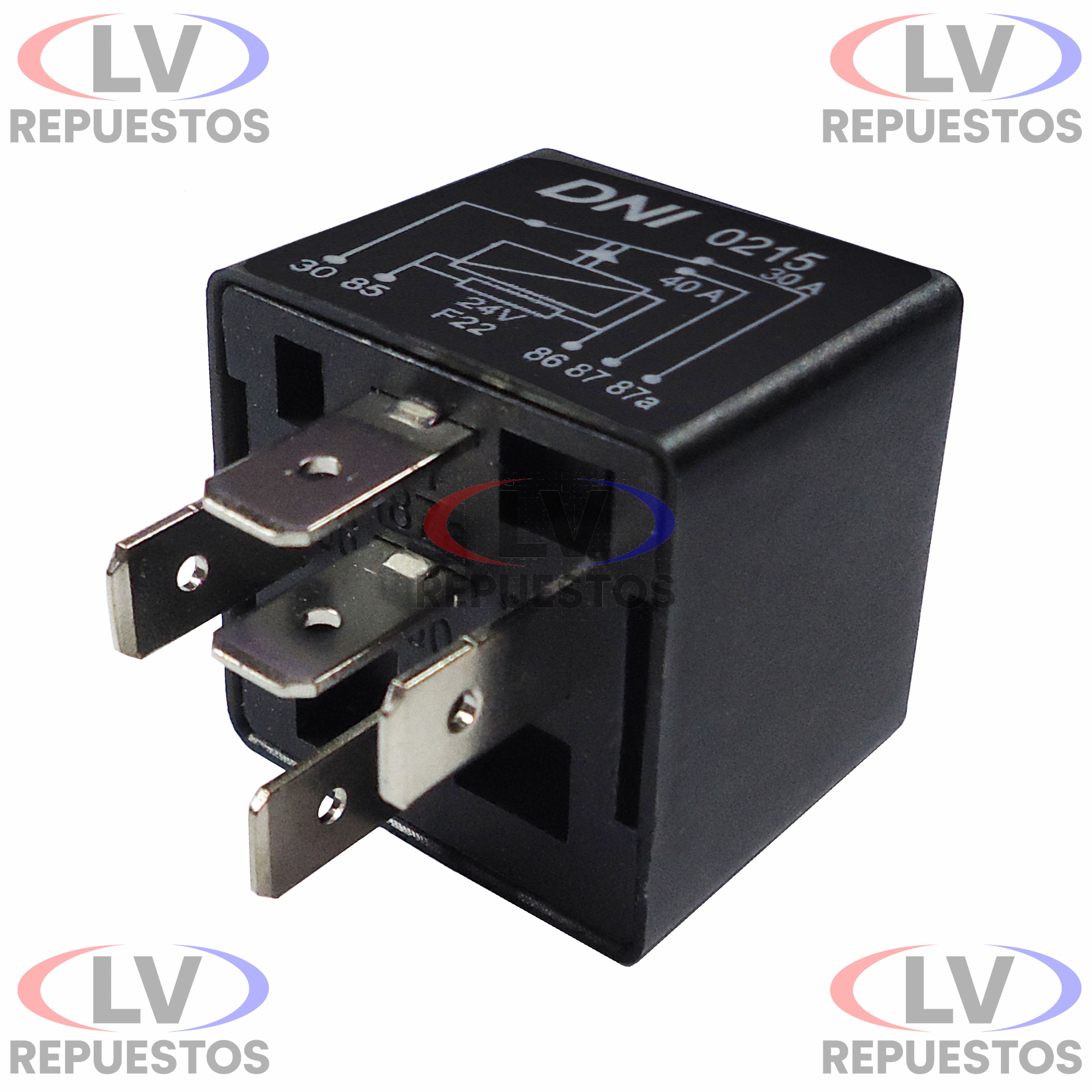 RELAY AUXILIAR 12V 40A 5 PATITAS DNI