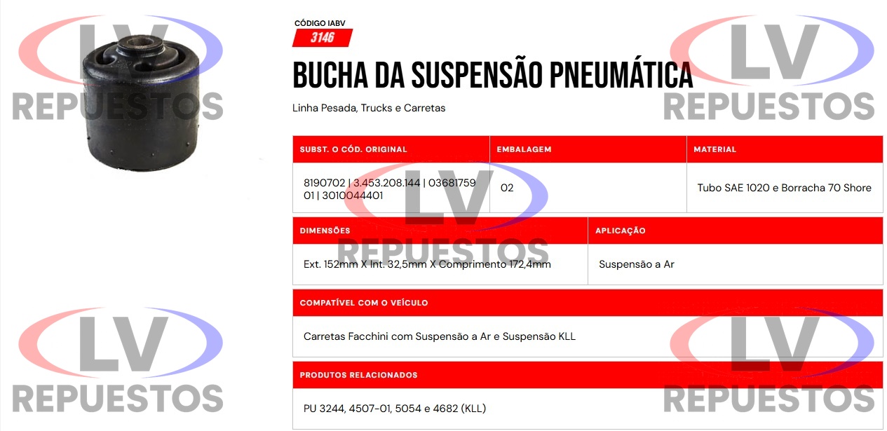 BUJE EJE SEPARADO 32.5X152X172.4MM CARRETA FACCHINI A AIRE IABV