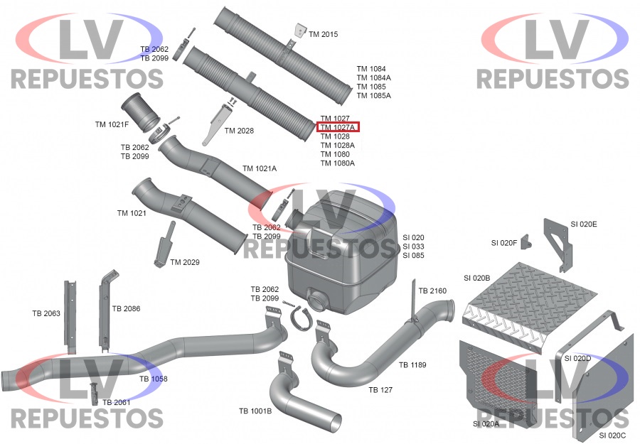CA�O FLEXIBLE ESCAPE SALIDA MOTOR C/ SOPORTE FIJO 4.1/2" 900MM SC S4 FABBOF