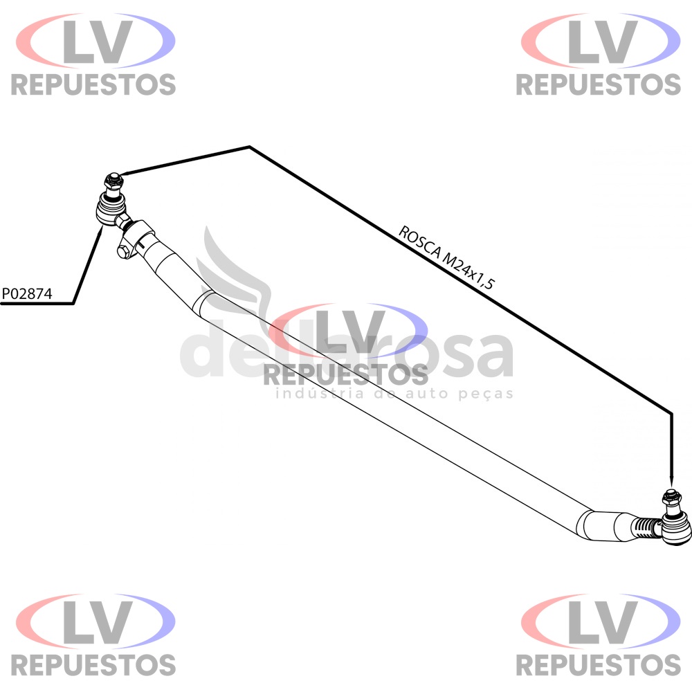 BARRA DE DIRECCION LARGA CURVO 1743MM SC S5 DELLAROSA