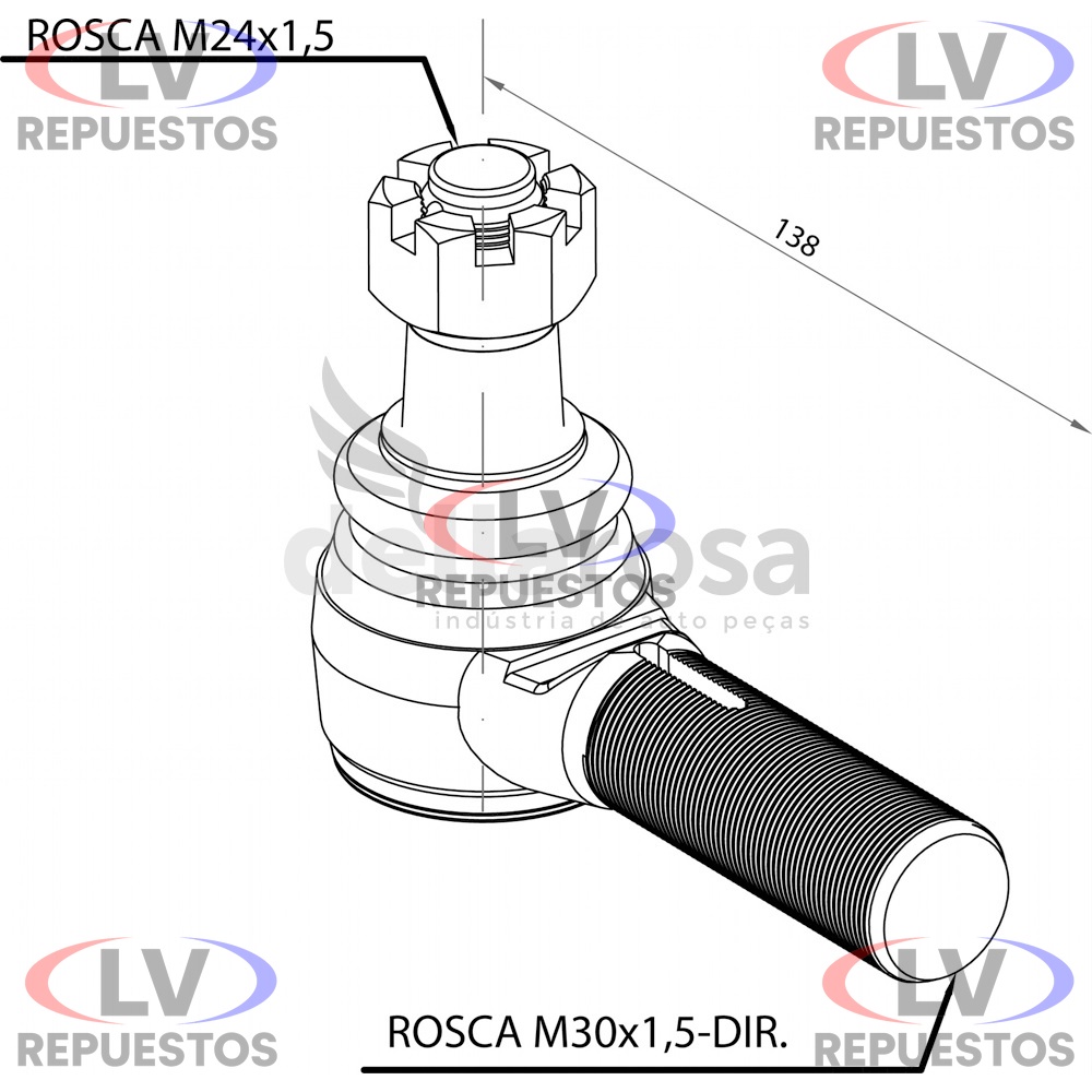 MU�EQUIN DIRECCION VL FH12/FH16 ROSCA M24 LD DELLAROSA