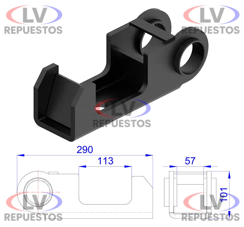 ZAPATA INFERIOR P/EJE CUADRADO 112MM RANDON OLIVO