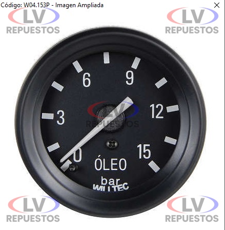 RELOJ MARCADOR PRESION ACEITE 15KG 60MM SC-111/112 WILLTEC