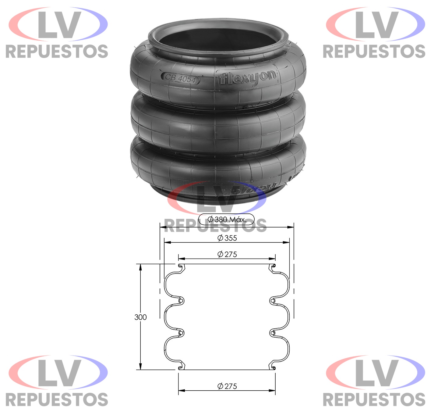 GOMA ALZA EJE 3 CUERPOS PARA ANILLO 275MM SUSPENTECH