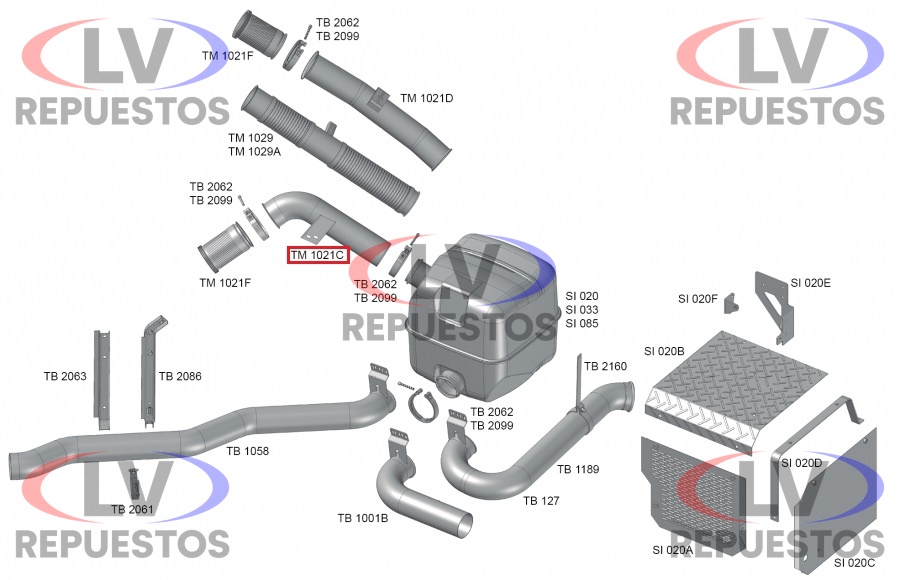 CA�O ESCAPE SALIDA MOTOR INTERMEDIARIO 4.1/2" SC-114 FABBOF