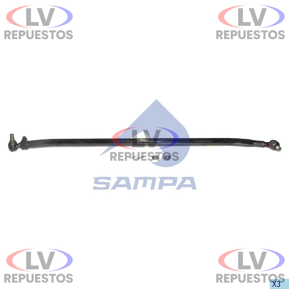 BARRA DIRECCION LARGA S5 CURVADO 1743MM AM950 SAMPA