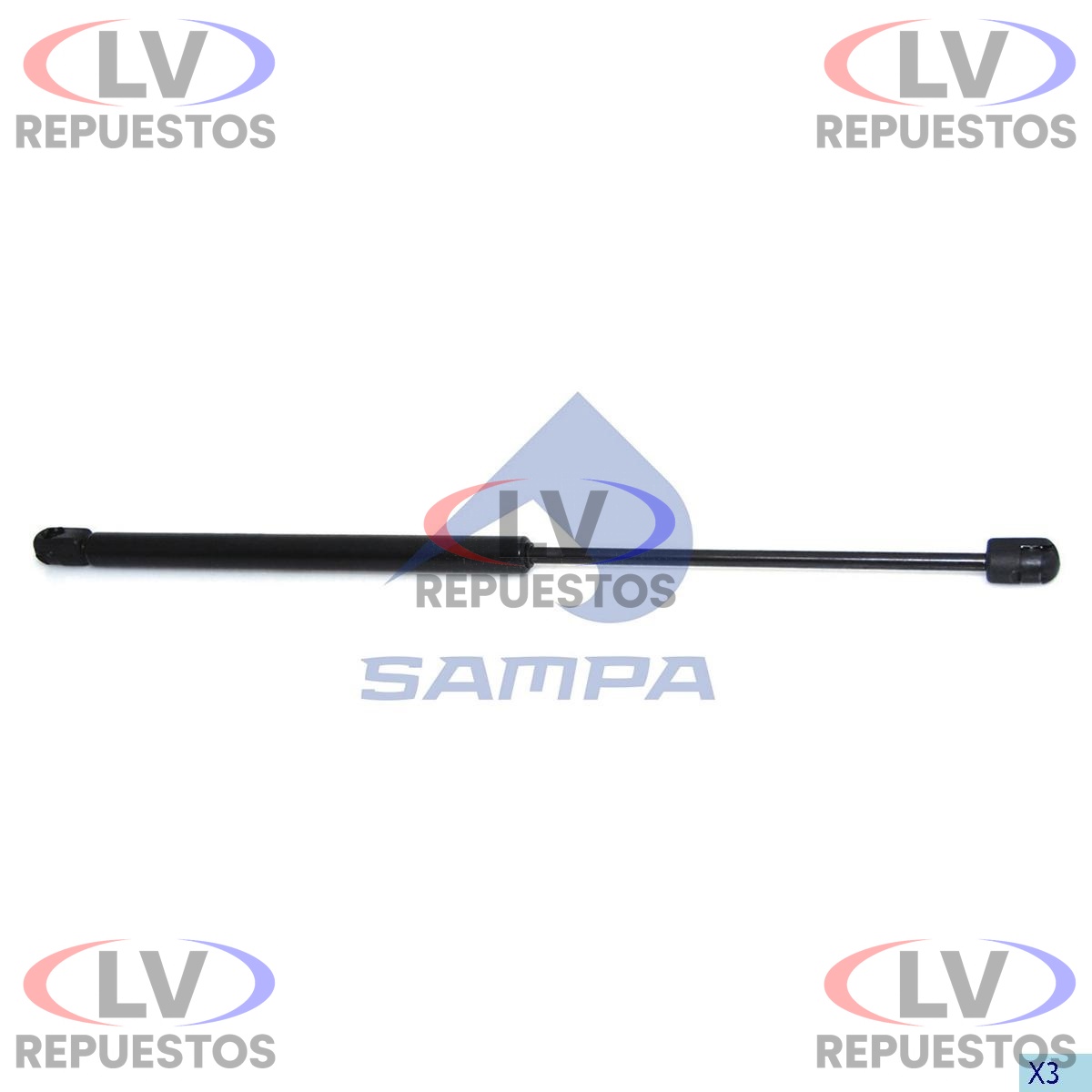 AMORTIGUADOR PARRILLA CABINA ALTA 505MM SC S4 SAMPA