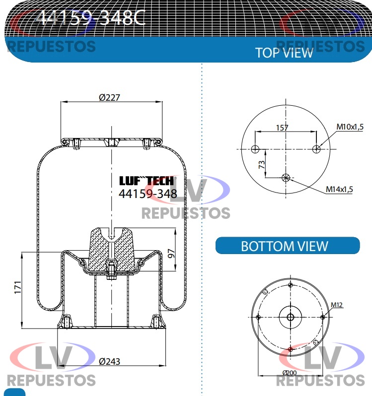 PULMON SUSP. DT BASE METAL SC S3 LUFTECH