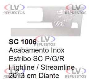 APLIQUE CROMADO INOX ESTRIBERA SC S5 FABBOF