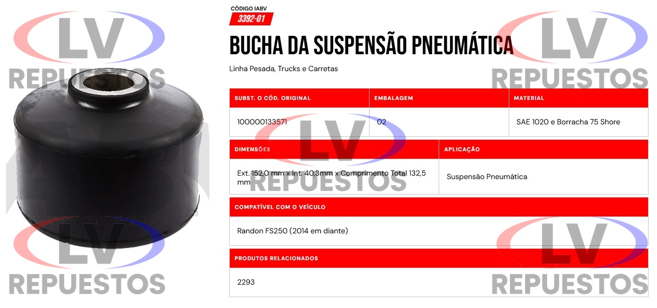 BUJE EJE SEPARADO 40.3X152X132.5MM CARRETA RANDON IABV