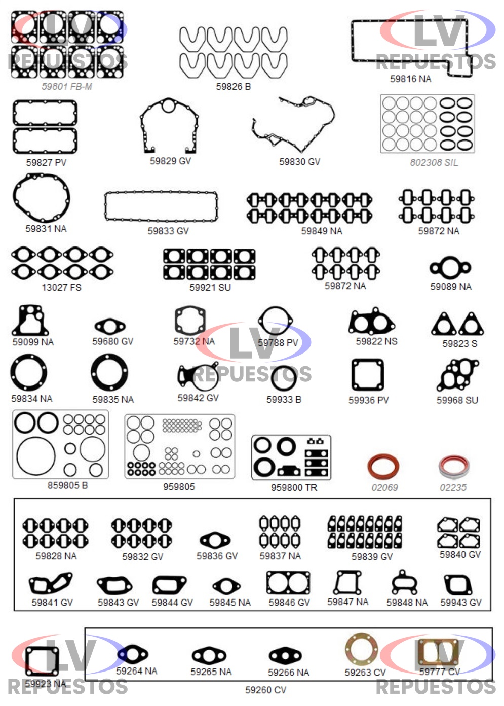JUEGO JUNTA MOTOR COMPLETO S/ JUNTA TAPA SC-142/143 SANTACRUZ