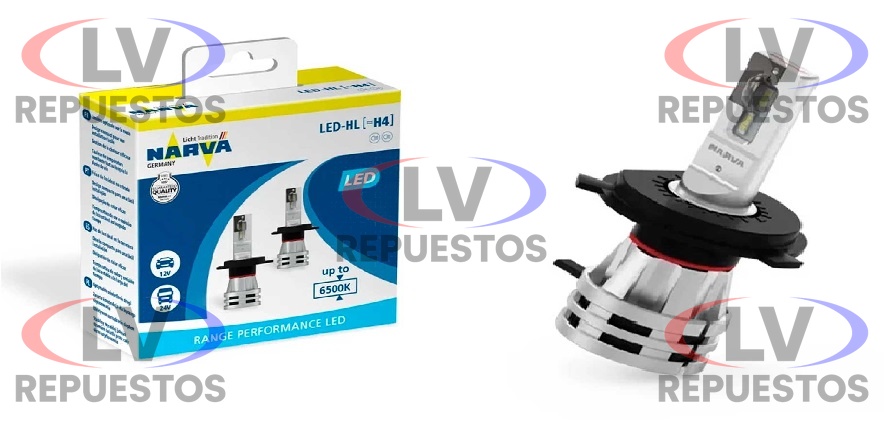 FOCO 12/24V 6500K H4 LED ALTA Y BAJA BASE ESTRELLA NARVA