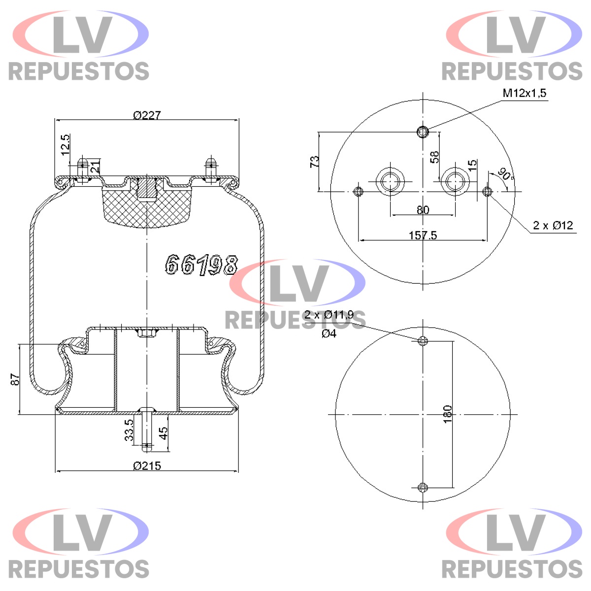 PULMON SUSP. NEUMATICA DT 125/S5 EXTRA BAJO LUFTECH