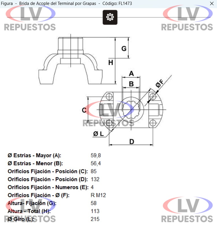 BRIDA CARDAN DIFERENCIAL 48MM 24 ESTRIAS RETEN 85MM S3/S4/S5 MECPAR